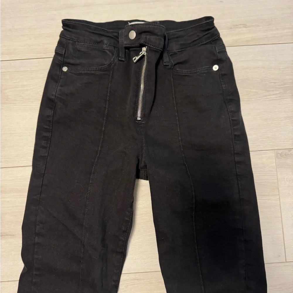 RARE- FRAME whimsigoth Le Super High Straight Exposed Zip jean size 25